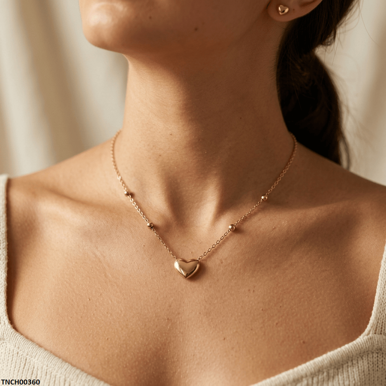 TNCH00360 MSJ Stainless Steel Heart  Necklace - TNCH