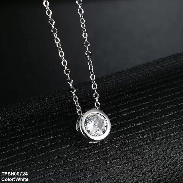 TPSH00724 WKO Round Drop Pendant With Chain - TPSH