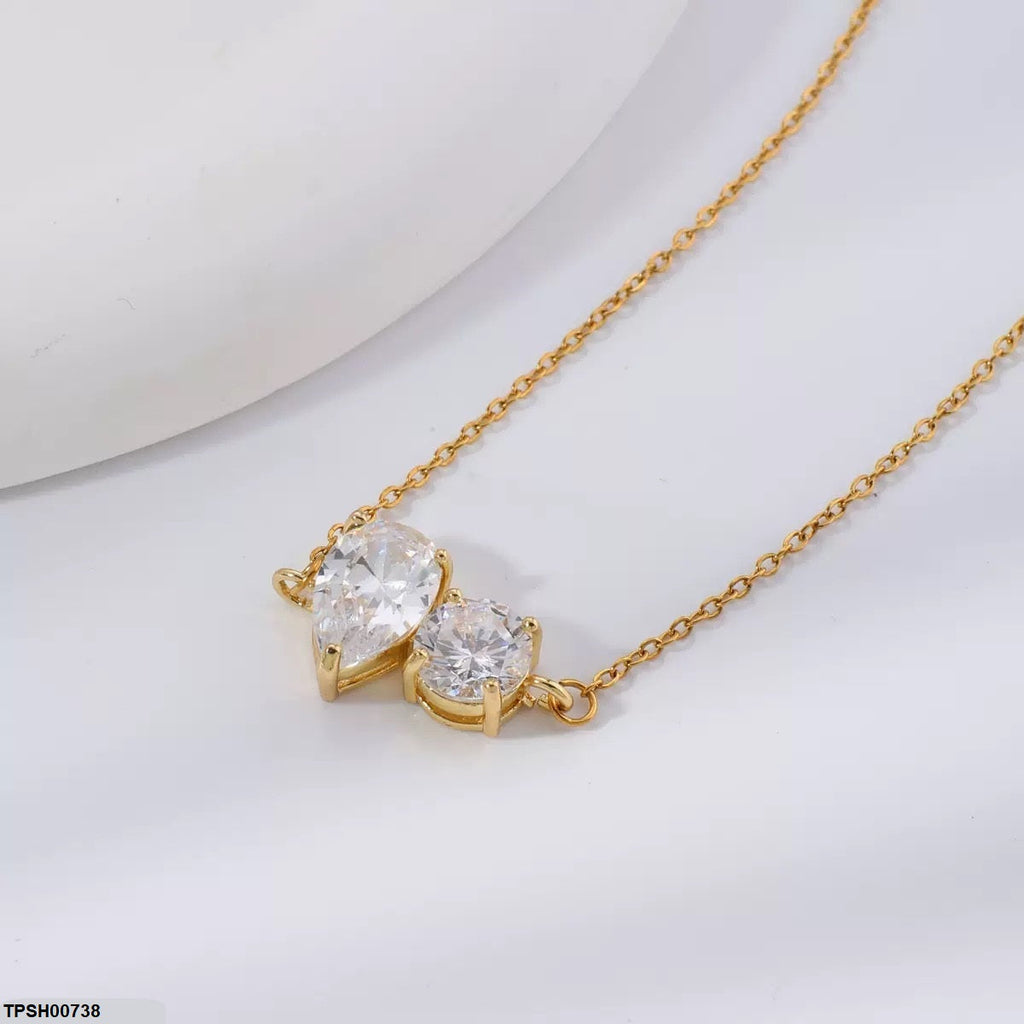TPSH00738 WKO Round/Tear Pendant With Chain - TPSH