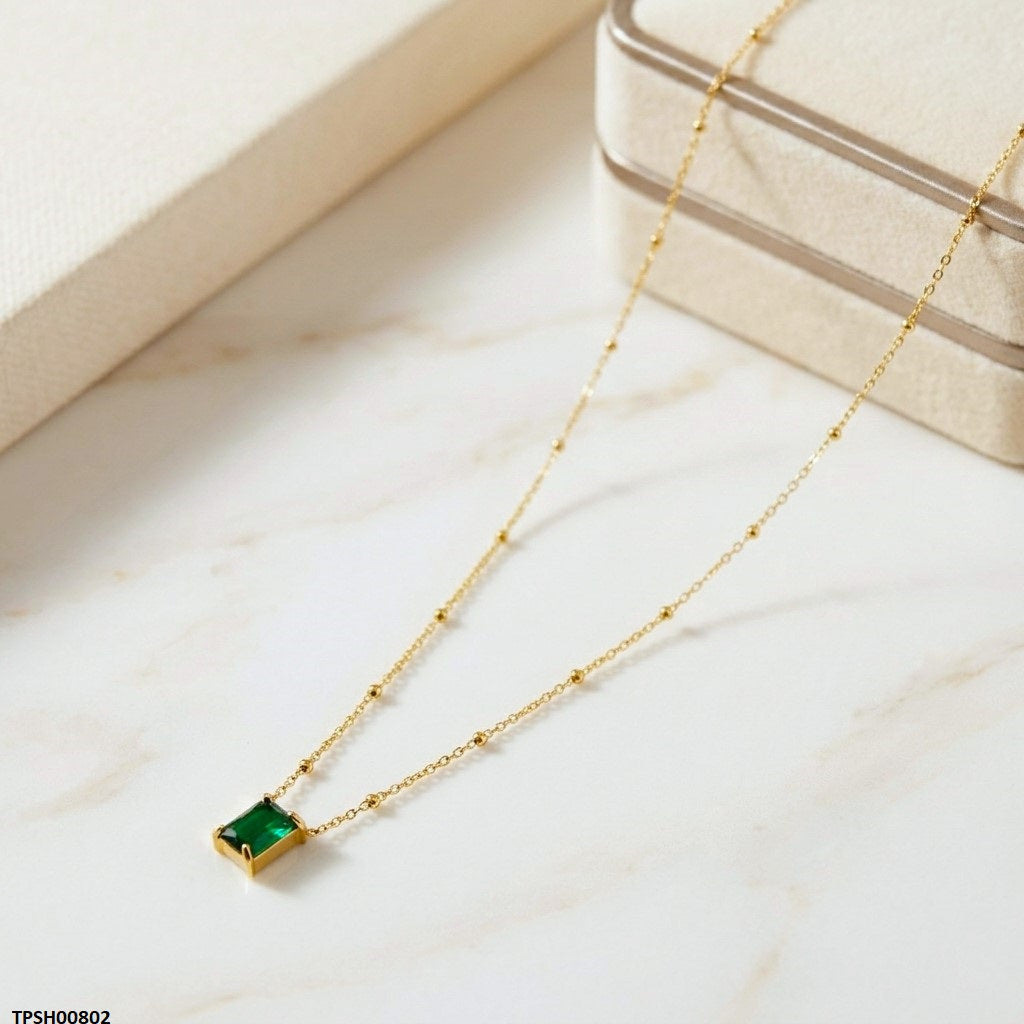 TPSH00802 MSJ Stainless Steel Rectangle Drop Pendant - TPSH