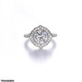 TRSH00895 KRL Cushion Shape ZIRCON Stone Ring Adjustable -TRSH