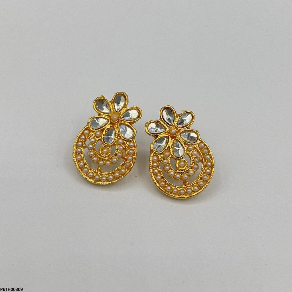 PETH00309 MZM Pearl Flower Tops Pair - PETH