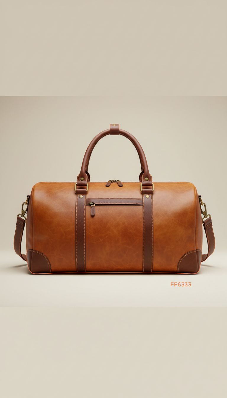 Small Leather Hand  bag With Sculpted Handle