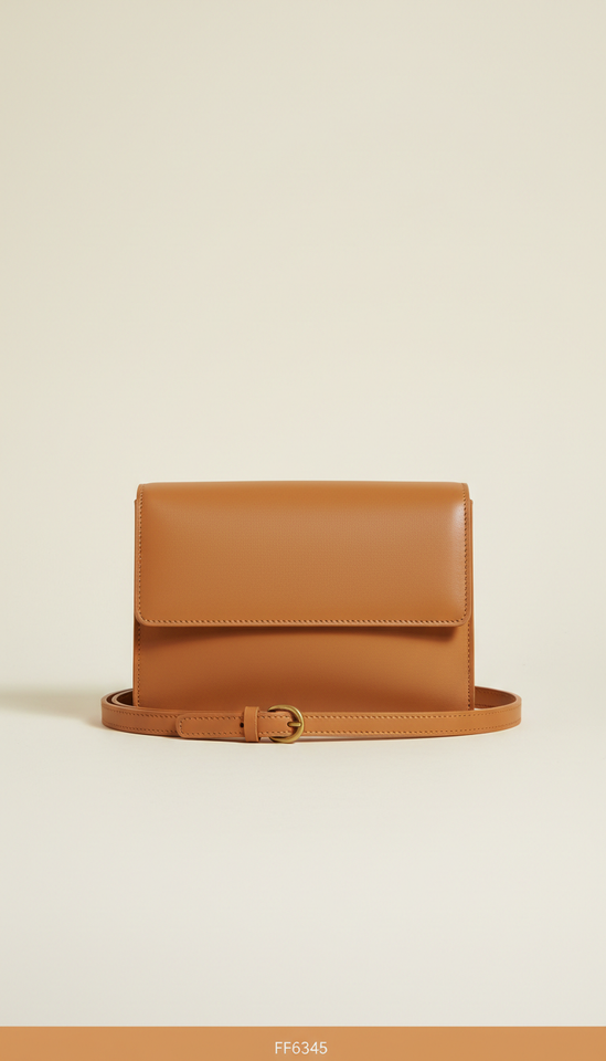 Minimalist Crossbody Bag In Soft Pebble Leather